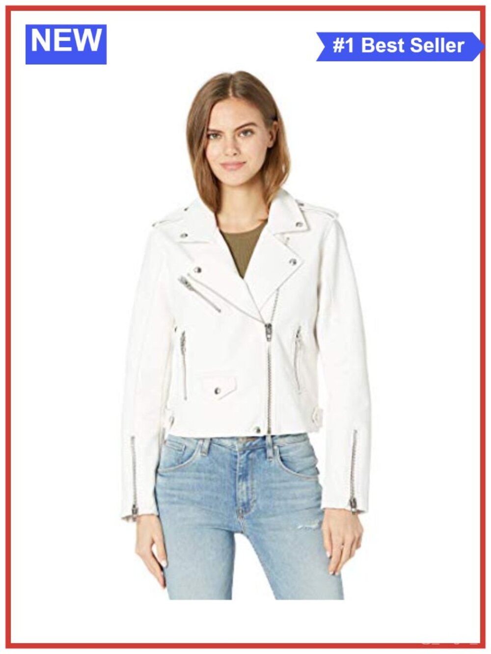 Faux Leather Moto Jacket Long Sleeve Notch Collar Aviator Style